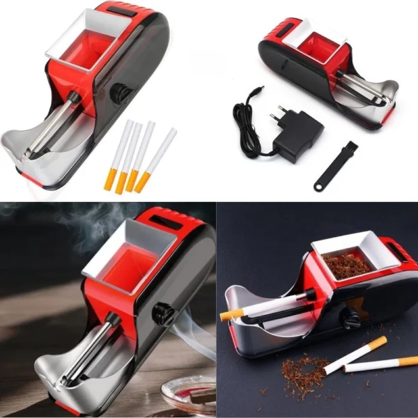 aparat electric de facut tigari, injector de tutun, compact cu design ergonomic si accesorii incluse, rosu, impact vision® Aparat electric pentru injectat tutun în țigarete