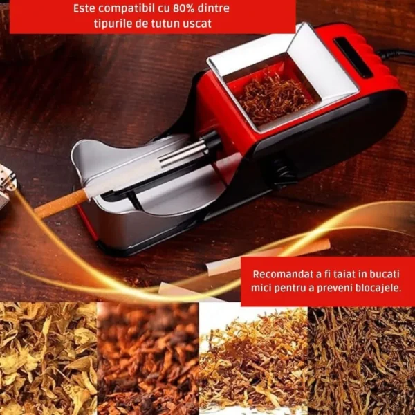 aparat electric de facut tigari, injector de tutun, compact cu design ergonomic si accesorii incluse, rosu, impact vision® Aparat automat pentru injectat tutun în țigarete