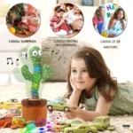 jucarie interactiva cactus vorbitor si dansator impact vision®, imita, canta si danseaza, cu acumulator si cablu usb