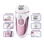 set epilator 4 in 1 , cu 4 capete, epilator membre