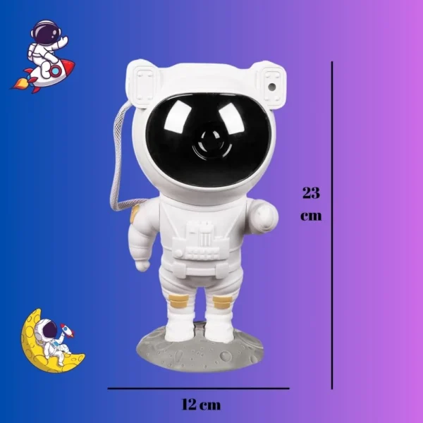 proiector de stele astronaut, lampa de veghe pentru copii, led, telecomanda, 8 efecte diferite, alb, impact vision® Jucărie astronaut alb cu capac negru