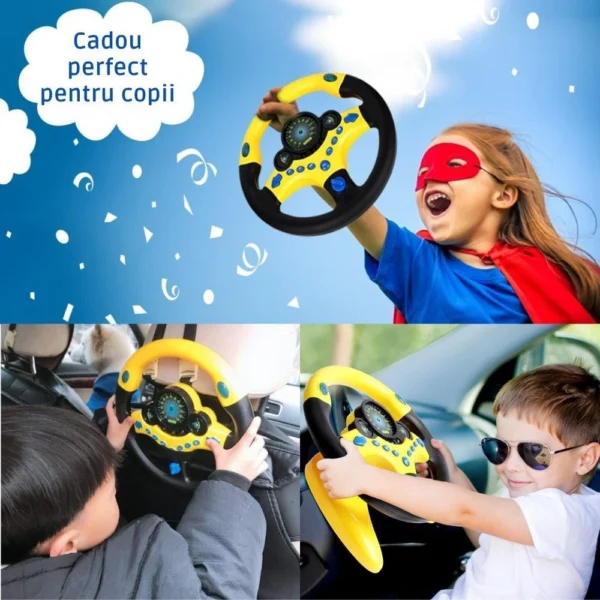 volan interactiv de jucarie cu sunete si lumini, rotire 360 grade, fixare cu ventuze, galben, impact visionĀ® volan interactiv de jucarie cu sunete si lumini, rotire 360 grade, fixare cu ventuze, galben, impact visionĀ®