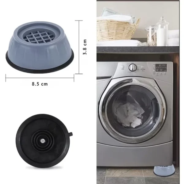 set 4 picioruse amortizare pentru electrocasnice si mobilier, antiderapante, cu suport anti zgomot , gri inchis, impact vision® Bol portabil gri pentru anti-vibrații mașină de spălat