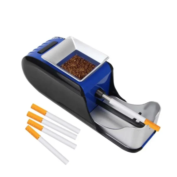 aparat electric de facut tigari, injector de tutun, compact cu design ergonomic si accesorii incluse, albastru, impact vision® Mașină electronică de injectat tutun, albastră și neagră