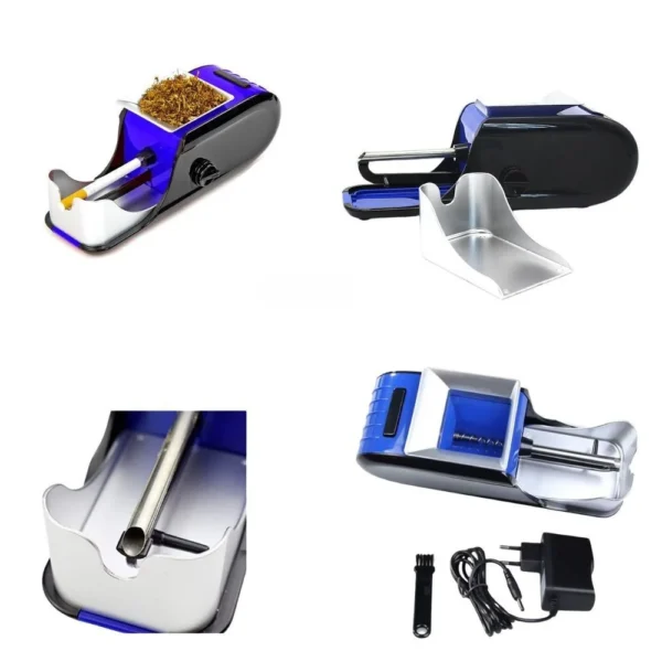 aparat electric de facut tigari, injector de tutun, compact cu design ergonomic si accesorii incluse, albastru, impact vision® Aparate electrice pentru injectat tutun în tuburi