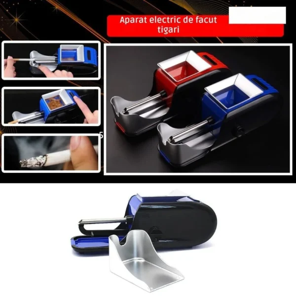 aparat electric de facut tigari, injector de tutun, compact cu design ergonomic si accesorii incluse, albastru, impact vision® Aparate electrice pentru fabricarea țigaretelor, diverse culori