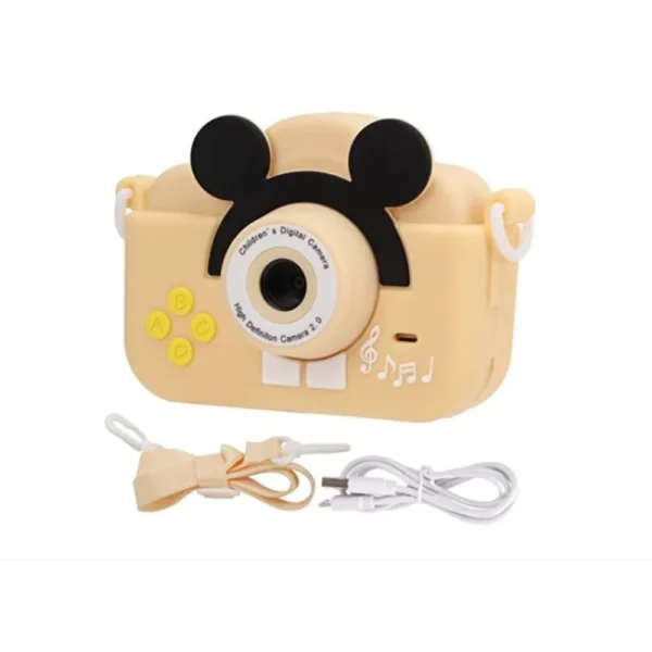 camera foto pentru copii impact visionĀ®, ecran hd ips, puzzle, jocuri, galben Vedere laterala camera foto pentru copii