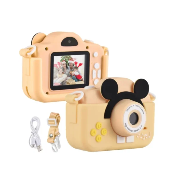 camera foto pentru copii impact visionĀ®, ecran hd ips, puzzle, jocuri, galben Accesorii si vederi multiple aparat foto copii galben