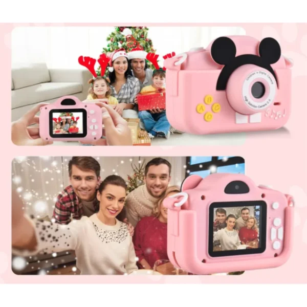camera foto pentru copii impact visionĀ®, ecran hd ips, puzzle, jocuri, roz Exemplu de utilizare a camerei foto pentru copii roz