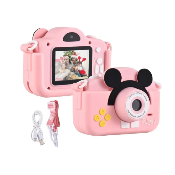 camera foto pentru copii impact visionĀ®, ecran hd ips, puzzle, jocuri, roz Accesoriile camerei foto pentru copii roz