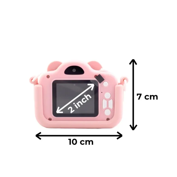 camera foto pentru copii impact visionĀ®, ecran hd ips, puzzle, jocuri, roz Dimensiuni camera foto pentru copii roz