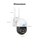 Dimensiuni camera de supraveghere cu SIM