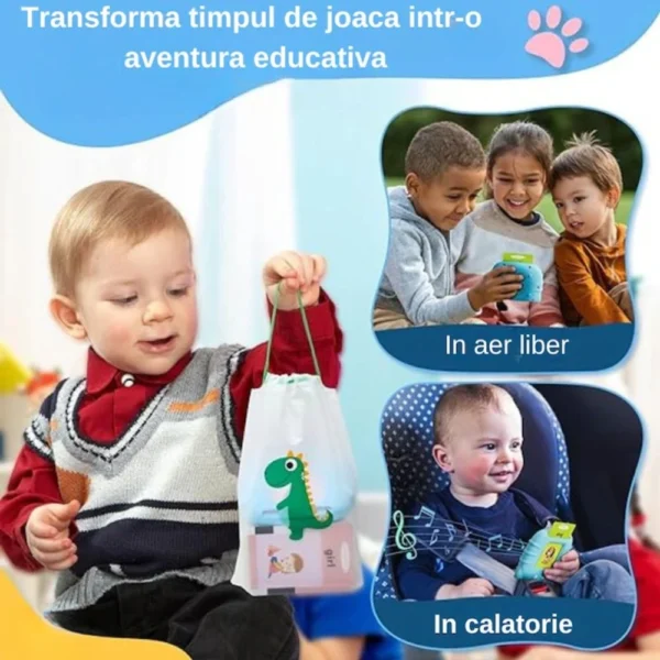 jucarie educativa pentru copii cu carduri flash si sunete, 112 carduri, 224 cuvinte, albastru, impact vision® Copii jucându-se în aer liber și în călătorie