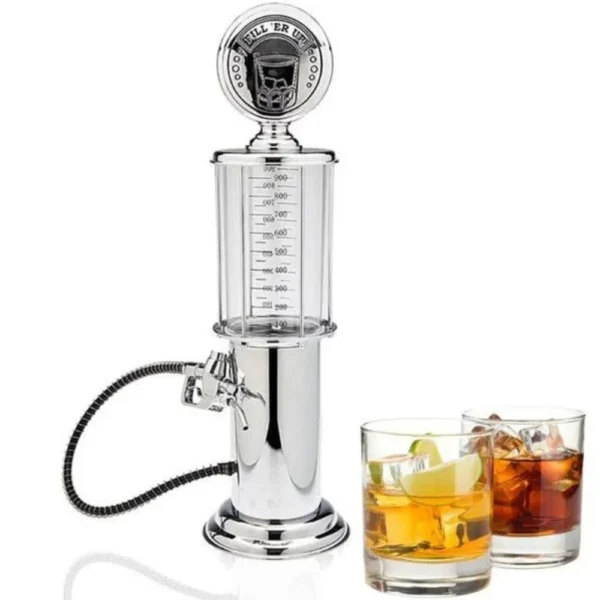 dozator bauturi 2 Dozator bautauri in forma de pompa de benzina si doua pahare pline