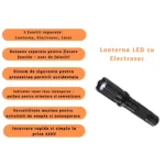 Lanternă LED cu electrosoc și funcție laser