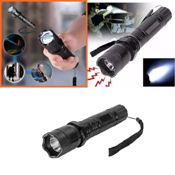 lanterna led cu electrosoc si laser, sistem autoaparare, negru, impact vision® Lanterne tactice puternice, diferite utilizări demonstrate