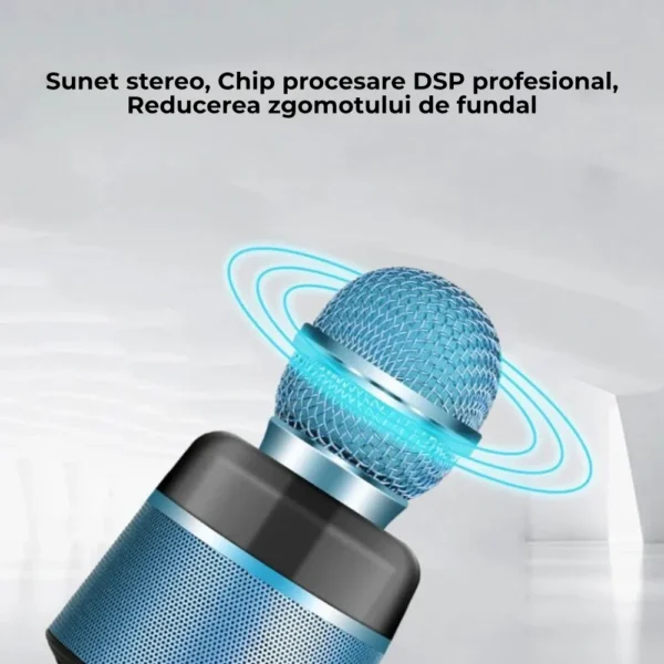 microfon wireless albastru 3 Evidentiere functii microfon wireless