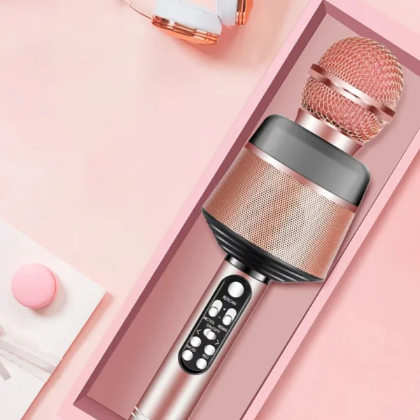 microfon wireless roz 4 Microfon wireless in cutie pe masa