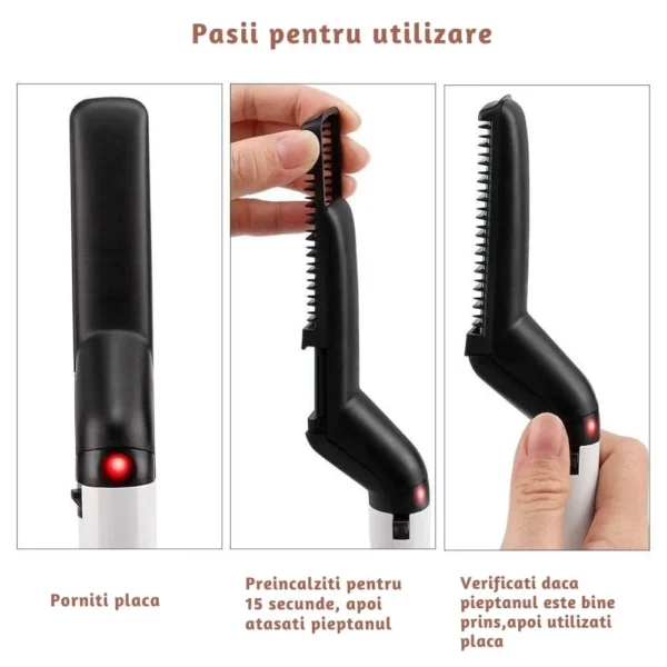 placa pentru indreptat barba si parul, 2in1, cu incalzire rapida, negru, impact vision® Instrucțiuni utilizare placă de îndreptat părul