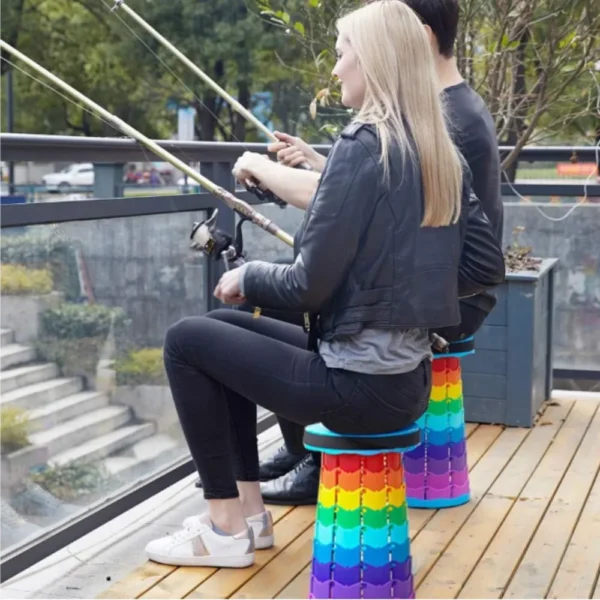 scaun telescopic pliabil impact visionĀ® pentru camping si pescuit, extensibil cu pliere telescopica, multicolor Scaun telescopic pliabil utilizat la pescuit