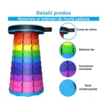 Detalii materiale scaun telescopic pliabil multicolor