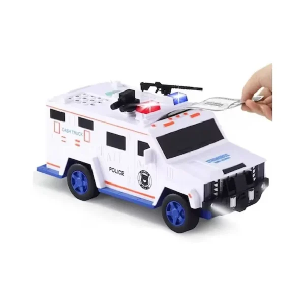 pusculita masina blindata cu baterii, sunete si lumini – alb, impact vision® Mașină jucărie de poliție cu lumini și accesorii