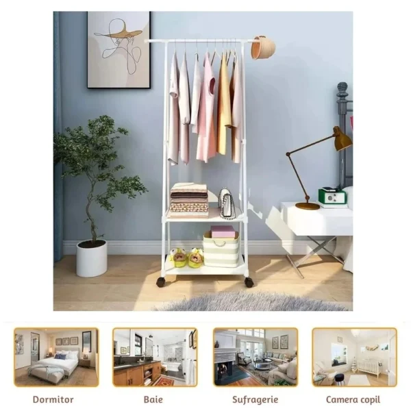 suport pentru haine si umerase in forma de triunghi cu 2 rafturi inferioare, impact vision® suport pentru haine si umerase in forma de triunghi cu 2 rafturi inferioare