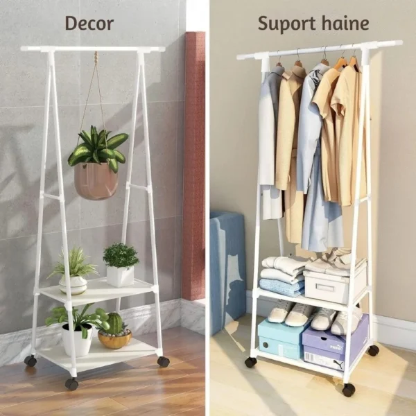 suport pentru haine si umerase in forma de triunghi cu 2 rafturi inferioare, impact vision® Suporturi mobile pentru decor și haine
