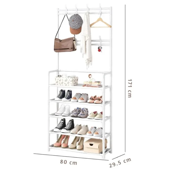 suport pentru incaltaminte si cuier, alb, otel, 171 x 80 x 29.5 cm, impact vision® suport pentru incaltaminte si cuier, alb, otel, 171 x 80 x 29.5 cm, impact vision®