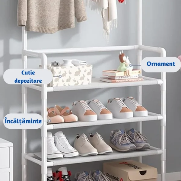 suport pentru incaltaminte si cuier, alb, otel, 171 x 80 x 29.5 cm, impact vision® suport pentru incaltaminte si cuier, alb, otel, 171 x 80 x 29.5 cm, impact vision®