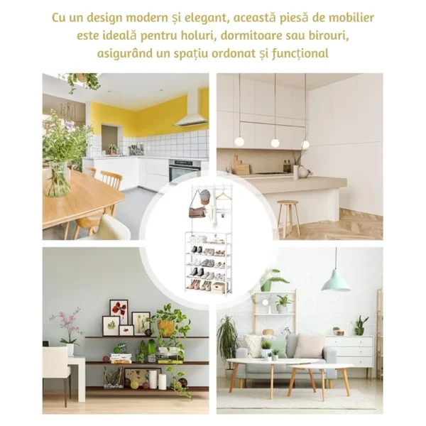 suport pentru incaltaminte si cuier, alb, otel, 171 x 80 x 29.5 cm, impact vision® suport pentru incaltaminte si cuier, alb, otel, 171 x 80 x 29.5 cm, impact vision®