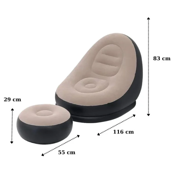 fotoliu gonflabil taburet 4 Dimensiuni fotoliu gonflabil cu taburet