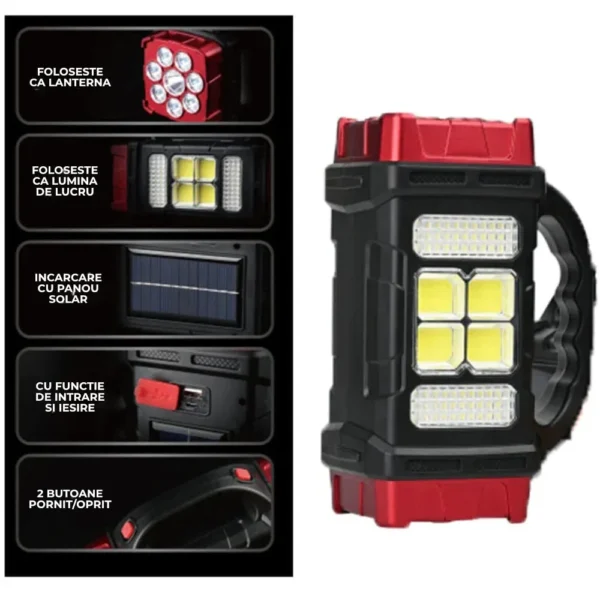 lanterna solara 4 Functii lanterna solara portabila