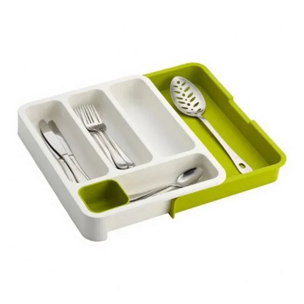 organizator extensibil si multifunctional pentru tacamuri, 6 compartimente,alb verde impact vision® organizator extensibil si multifunctional pentru tacamuri, 6 compartimente,alb verde impact vision®