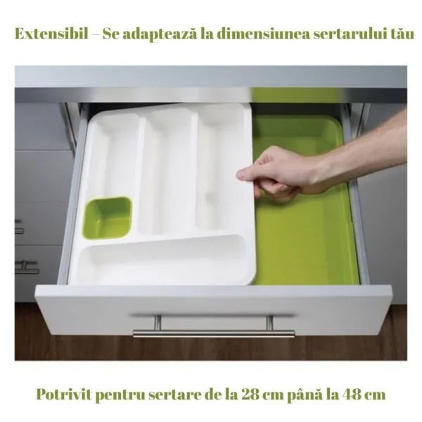 organizator extensibil si multifunctional pentru tacamuri, 6 compartimente,alb verde impact vision® organizator extensibil si multifunctional pentru tacamuri, 6 compartimente,alb verde impact vision®