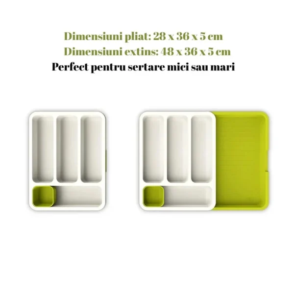 organizator extensibil si multifunctional pentru tacamuri, 6 compartimente,alb verde impact vision® organizator extensibil si multifunctional pentru tacamuri, 6 compartimente,alb verde impact vision®