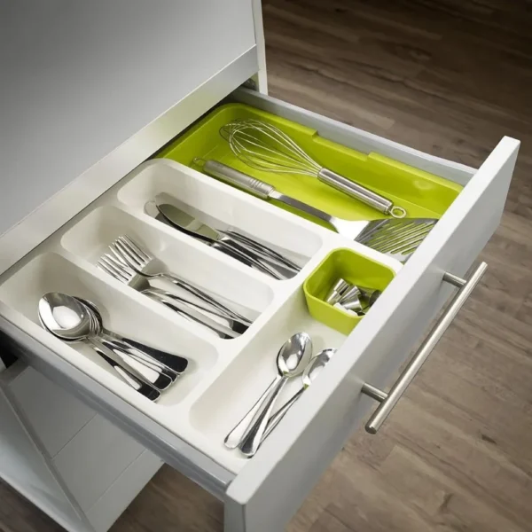 organizator extensibil si multifunctional pentru tacamuri, 6 compartimente,alb verde impact vision® organizator extensibil si multifunctional pentru tacamuri, 6 compartimente,alb verde impact vision®