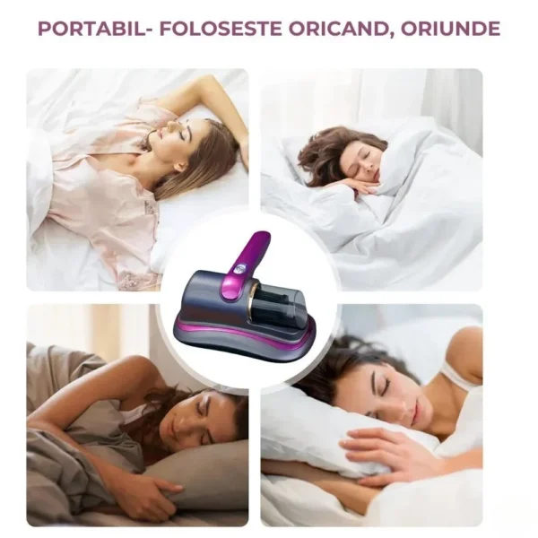 aspirator antiacarieni, portabil, filtru hepa, 100 w, 8000 pa, mov, impact vision® aspirator antiacarieni, portabil, filtru hepa, 100 w, 8000 pa, mov, impact vision®