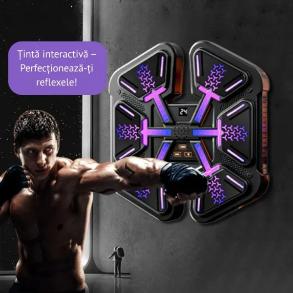 aparat de box muzical electronic, conexiune bluetooth, pentru copii si adulti, antrenamente de box si fitness, interactiv, iluminare led, usb, negru,  impact vision® aparat de box muzical electronic, conexiune bluetooth, pentru copii si adulti, antrenamente de box si fitness, interactiv, iluminare led, usb, negru,  impact vision®