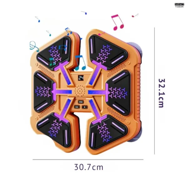 aparat de box muzical electronic, conexiune bluetooth, pentru copii si adulti, antrenamente de box si fitness, interactiv, iluminare led, usb, portocaliu,  impact vision® aparat de box muzical electronic, conexiune bluetooth, pentru copii si adulti, antrenamente de box si fitness, interactiv, iluminare led, usb, portocaliu,  impact vision®