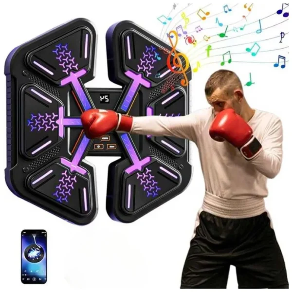 aparat de box muzical electronic, conexiune bluetooth, pentru copii si adulti, antrenamente de box si fitness, interactiv, iluminare led, usb, negru,  impact vision® aparat de box muzical electronic, conexiune bluetooth, pentru copii si adulti, antrenamente de box si fitness, interactiv, iluminare led, usb, negru,  impact vision®