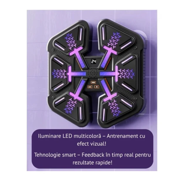 aparat de box muzical electronic, conexiune bluetooth, pentru copii si adulti, antrenamente de box si fitness, interactiv, iluminare led, usb, negru,  impact vision® aparat de box muzical electronic, conexiune bluetooth, pentru copii si adulti, antrenamente de box si fitness, interactiv, iluminare led, usb, negru,  impact vision®