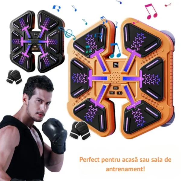 aparat de box muzical electronic, conexiune bluetooth, pentru copii si adulti, antrenamente de box si fitness, interactiv, iluminare led, usb, portocaliu,  impact vision® aparat de box muzical electronic, conexiune bluetooth, pentru copii si adulti, antrenamente de box si fitness, interactiv, iluminare led, usb, portocaliu,  impact vision®