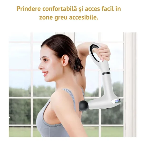 aparat pentru masaj profesional tip pistol, 8 viteze, 4 capete interschimbabile, masaj muscular, anticelulitic, 3200 percutii/minut, portabil, silentios, alb perlat, impact vision® aparat pentru masaj profesional tip pistol, 8 viteze, 4 capete interschimbabile, masaj muscular, anticelulitic, 3200 percutii/minut, portabil, silentios, alb perlat, impact vision®