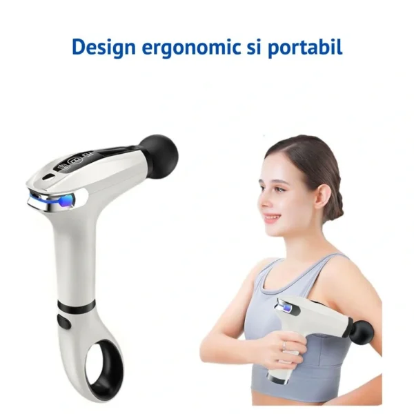 aparat pentru masaj profesional tip pistol, 8 viteze, 4 capete interschimbabile, masaj muscular, anticelulitic, 3200 percutii/minut, portabil, silentios, alb perlat, impact vision® aparat pentru masaj profesional tip pistol, 8 viteze, 4 capete interschimbabile, masaj muscular, anticelulitic, 3200 percutii/minut, portabil, silentios, alb perlat, impact vision®