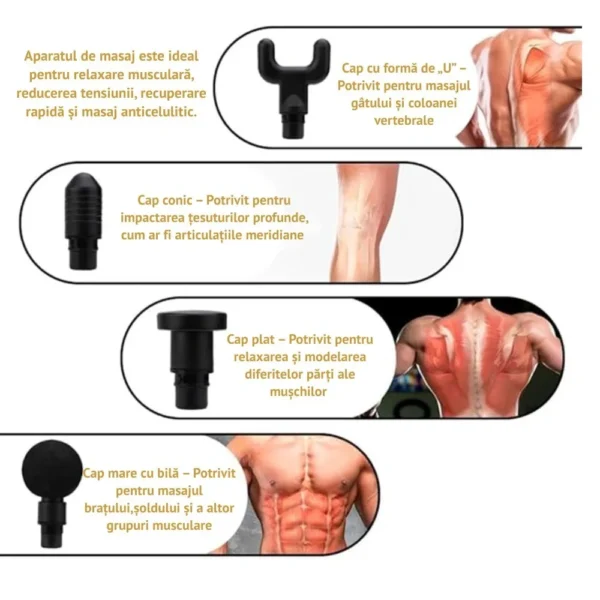 aparat pentru masaj profesional tip pistol, 8 viteze, 4 capete interschimbabile, masaj muscular, anticelulitic, 3200 percutii/minut, portabil, silentios, alb perlat, impact vision® aparat pentru masaj profesional tip pistol, 8 viteze, 4 capete interschimbabile, masaj muscular, anticelulitic, 3200 percutii/minut, portabil, silentios, alb perlat, impact vision®