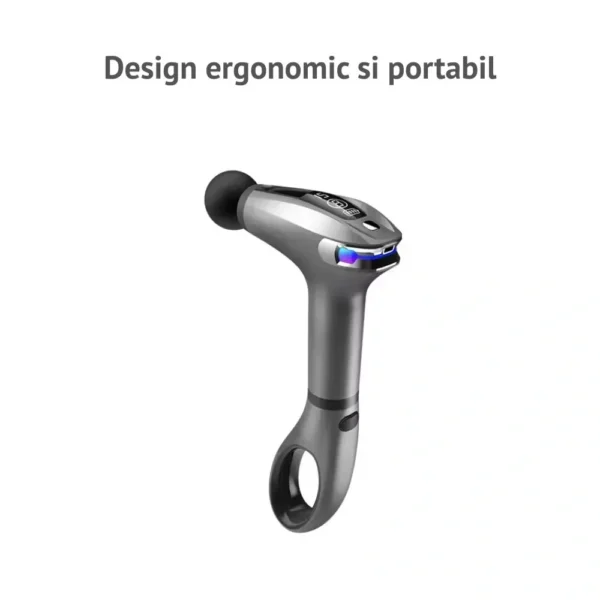 aparat pentru masaj profesional tip pistol, 8 viteze, 4 capete interschimbabile, masaj muscular, anticelulitic, 3200 percutii/minut, portabil, silentios, gri, impact vision® aparat pentru masaj profesional tip pistol, 8 viteze, 4 capete interschimbabile, masaj muscular, anticelulitic, 3200 percutii/minut, portabil, silentios, gri, impact vision®