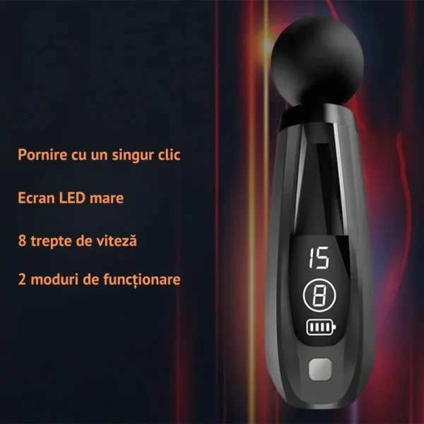 aparat pentru masaj profesional tip pistol, 8 viteze, 4 capete interschimbabile, masaj muscular, anticelulitic, 3200 percutii/minut, portabil, silentios, gri, impact vision® aparat pentru masaj profesional tip pistol, 8 viteze, 4 capete interschimbabile, masaj muscular, anticelulitic, 3200 percutii/minut, portabil, silentios, gri, impact vision®