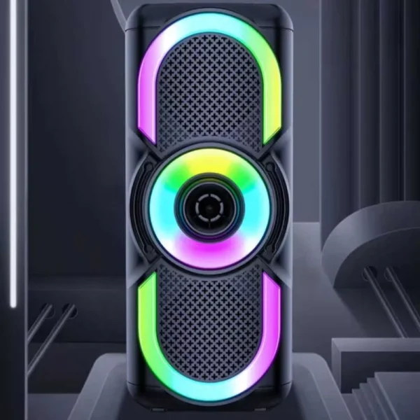 boxa portabila cu usb, bluetooth, lumini led rgb, 10 w, tf, aux, baterie reincarcabila negru, impact vision® boxa portabila cu usb, bluetooth, lumini led rgb, 10 w, tf, aux, baterie reincarcabila negru, impact vision®