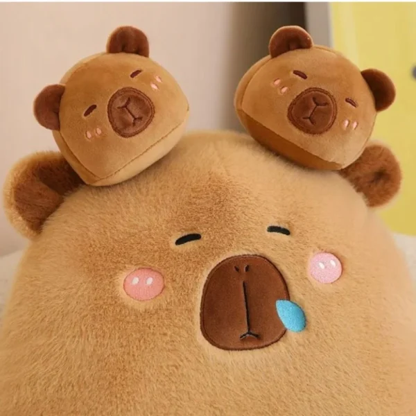 jucarie de plus capibara cu 6 pui, maro, 50 cm , impact vision® jucarie de plus capibara cu 6 pui, maro, 50 cm , impact vision®